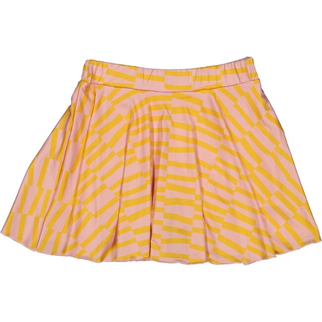 Funny Stripes Skirt With Shorts, Pink Yellow White