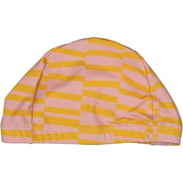Funny Stripes Cap, Pink Yellow - Swim Caps - 1
