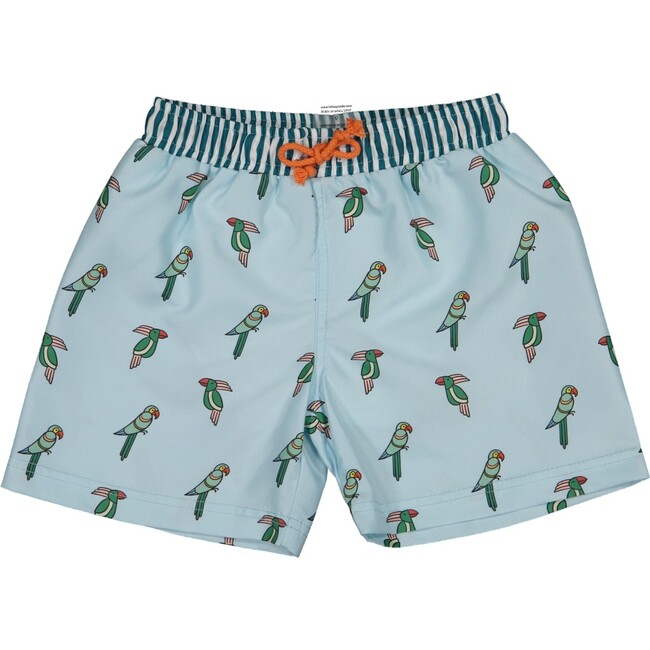 Birdies Swim Shorts, Blue Green - Swim Trunks - 1