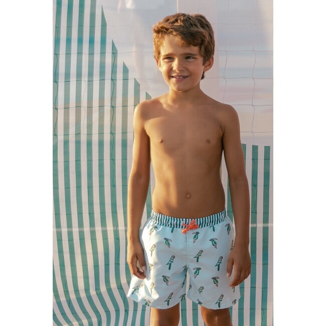 Birdies Swim Shorts, Blue Green - Swim Trunks - 3