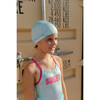 Special Tie-Dye Cap, Aqua Blue White - Swim Caps - 2
