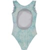 Special Tie-Dye One Piece Swimsuit, Aqua Blue White - One Pieces - 2