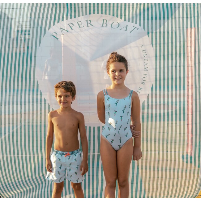 Birdies Swim Shorts, Blue Green - Swim Trunks - 5
