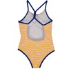 Funny Stripes One Piece Swimsuit, Pink Yellow Blue - One Pieces - 2 - thumbnail