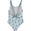 Birdies One Piece Swimsuit, Blue Green - One Pieces - 2