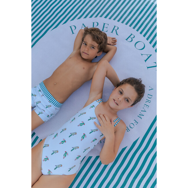 Birdies Lycra Swim Shorts, Blue Green - Swim Trunks - 4