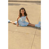 Special Tie-Dye Skirt With Shorts, Aqua Blue White - Skirts - 5