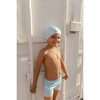 Special Tie-Dye Cap, Aqua Blue White - Swim Caps - 3