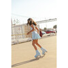 Special Tie-Dye Skirt With Shorts, Aqua Blue White - Skirts - 8 - thumbnail