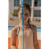 Funny Stripes One Piece Swimsuit, Pink Yellow Blue - One Pieces - 6