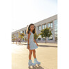 Special Tie-Dye Skirt With Shorts, Aqua Blue White - Skirts - 9