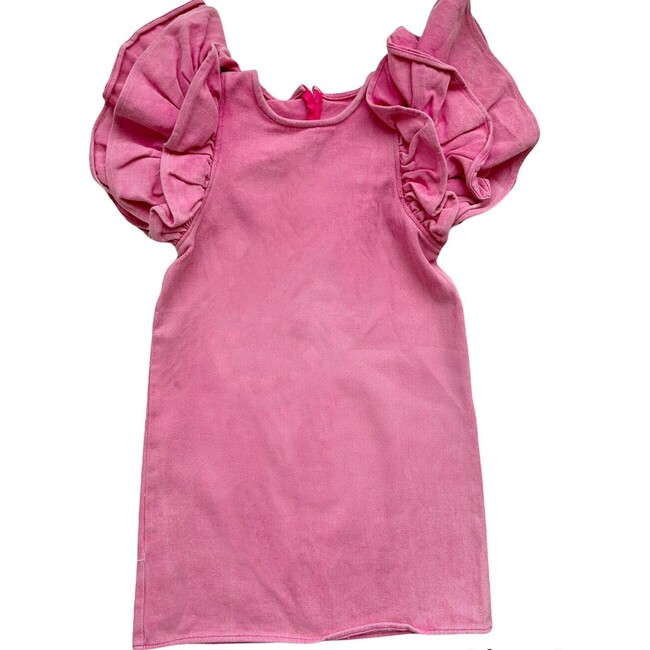 Pink Princess Ruffle Denim Dress, Pink