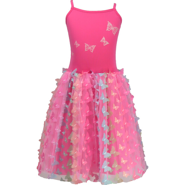 Rainbow Butterfly Dress Hot Pink size 3-4