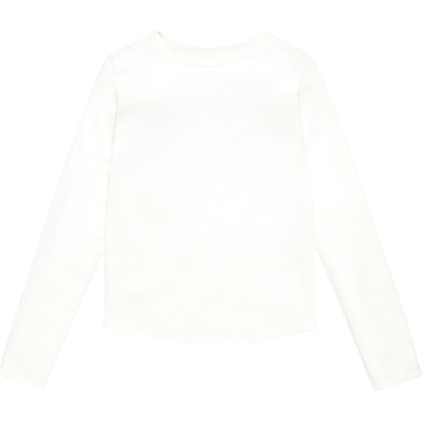 Ultrafine Merino Wool Long Sleeve Tee, Ivory - Loungewear - 1
