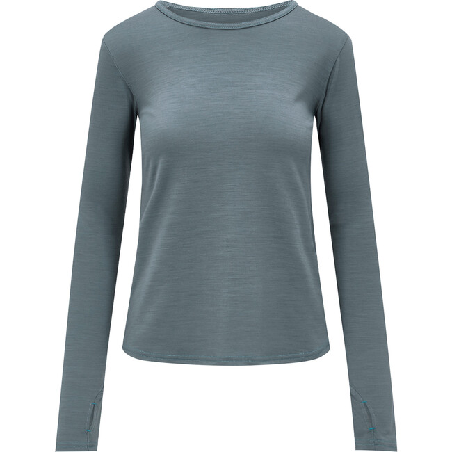 Women's Ultrafine Merino Wool Everlong Tee, Denim Blue - T-Shirts - 1