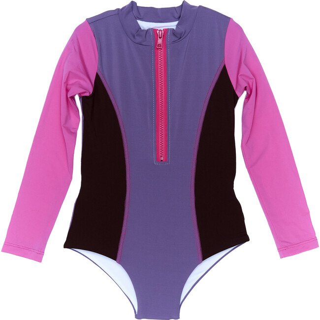 Scooba Doo Peri Full Sleeve One-Piece Swimsuit, Purple