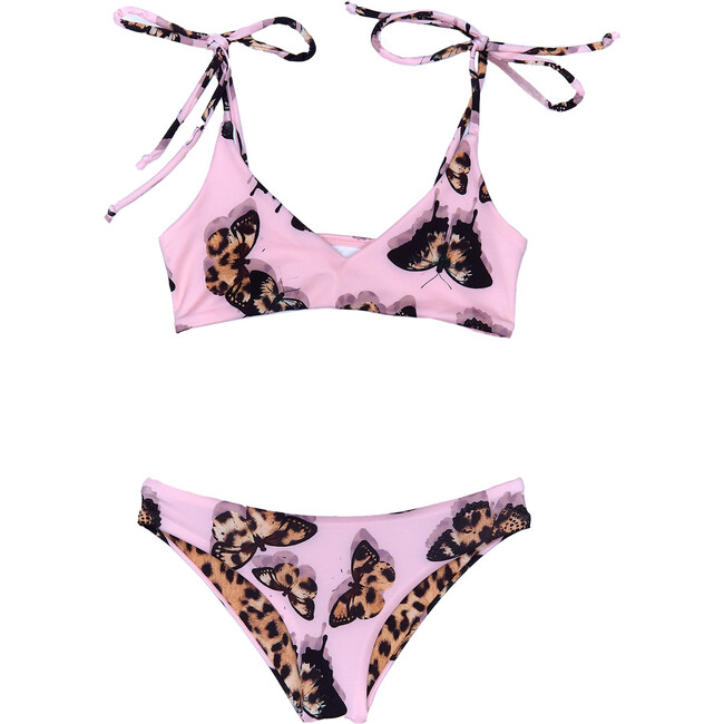 Two Faced Leo Butterfly Full Covered Bikini, Pink