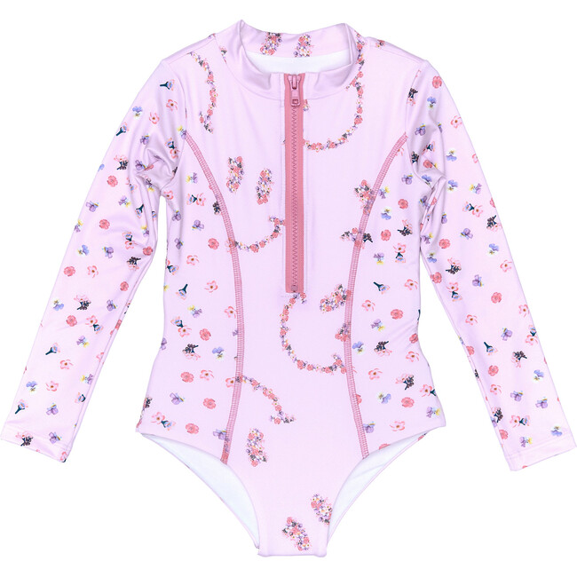 Scooba Doo All Smiles Full Sleeve One-Piece Swimsuit, Pink