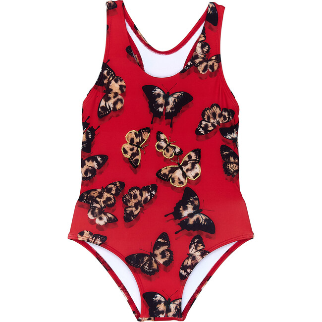 Not Too Basic Leo Butterfly One-Piece Swimsuit, Red