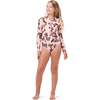 Scooba Doo Leo Butterfly Full Sleeve One-Piece Swimsuit, Pink - One Pieces - 2