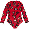 Scooba Doo Leo Butterfly Full Sleeve One-Piece Swimsuit, Red - One Pieces - 3