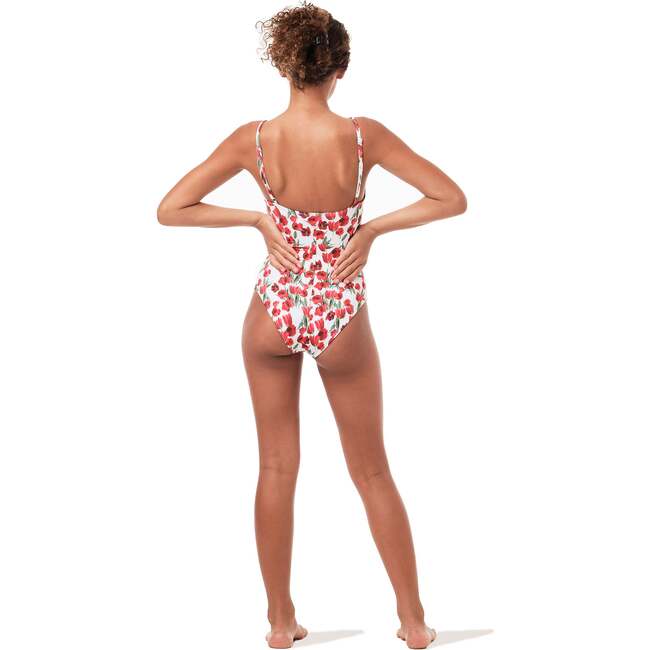 Irreversible Tulips One-Piece Swimsuit, Red - One Pieces - 4