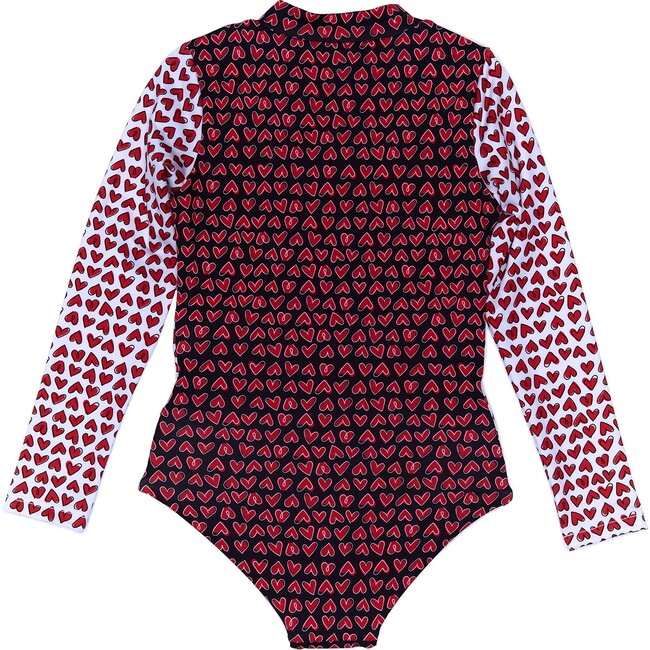 Scooba Doo Love Mini Full Sleeve One-Piece Swimsuit, Red - One Pieces - 3
