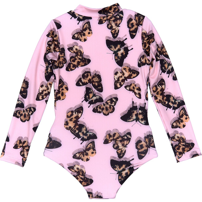 Scooba Doo Leo Butterfly Full Sleeve One-Piece Swimsuit, Pink - One Pieces - 3