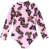 Scooba Doo Leo Butterfly Full Sleeve One-Piece Swimsuit, Pink - One Pieces - 3