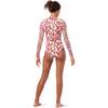 Scooba Doo Tulips Full Sleeve One-Piece Swimsuit, Red - One Pieces - 4