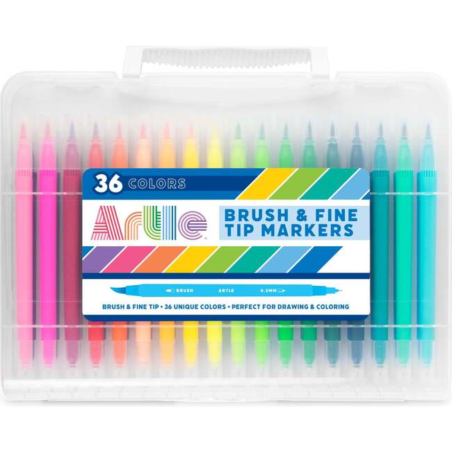 Artle: Double-Ended Brush + Fine Tip Markers (36 Colors) - Arts & Crafts - 1
