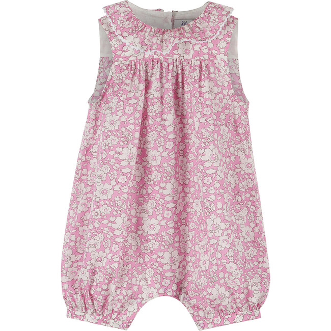 Little Liberty Print Betsy Boo Willow Romper, Pink Betsy Boo - Rompers - 1