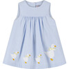 Little Jemima Striped Pinafore, Pale Blue Stripe - Dresses - 1 - thumbnail