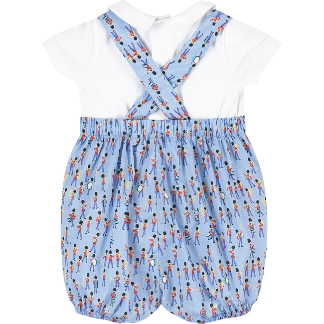 Little Liberty Print Musical March Dungaree, Blue and Soldier - Rompers - 2