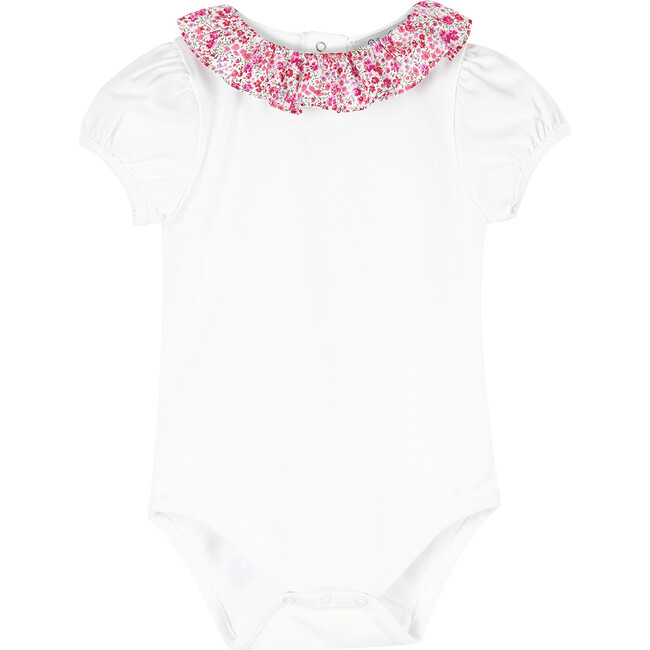 Little Liberty Print Phoebe Willow Body, White and Bright Pink