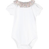 Little Liberty Print Michelle Willow Body, White and Pale Pink - Onesies - 1 - thumbnail