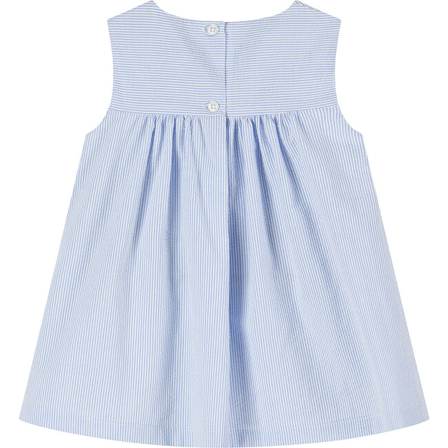 Little Jemima Striped Pinafore, Pale Blue Stripe - Dresses - 2