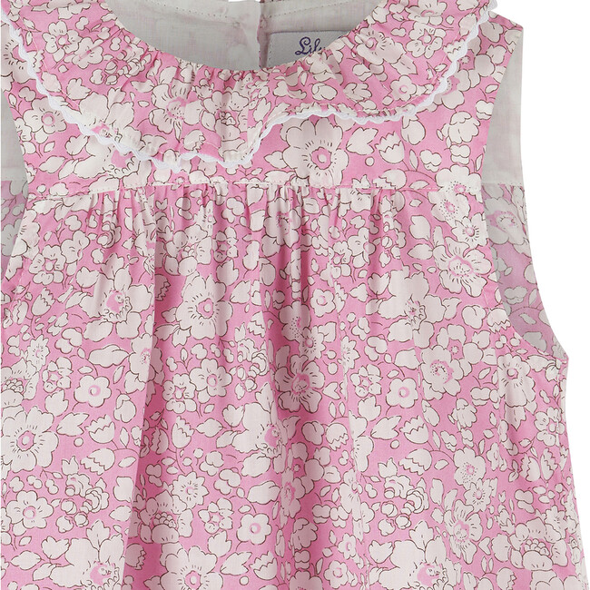 Little Liberty Print Betsy Boo Willow Romper, Pink Betsy Boo - Rompers - 3