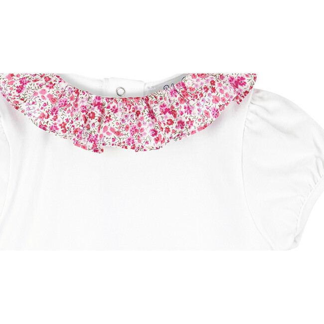 Little Liberty Print Phoebe Willow Body, White and Bright Pink - Onesies - 3