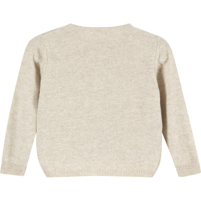 Little Emily Embroidered Cardigan, Oatmeal - Cardigans - 2
