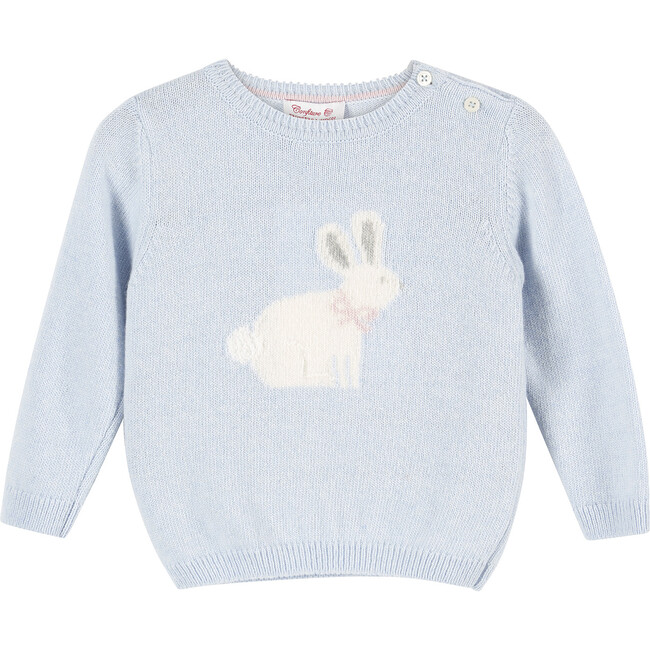 Little Betty Bunny Sweater, Pale Blue - Sweaters - 1