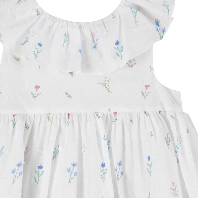 Little Francis Willow Sun Dress, White and Floral - Dresses - 3