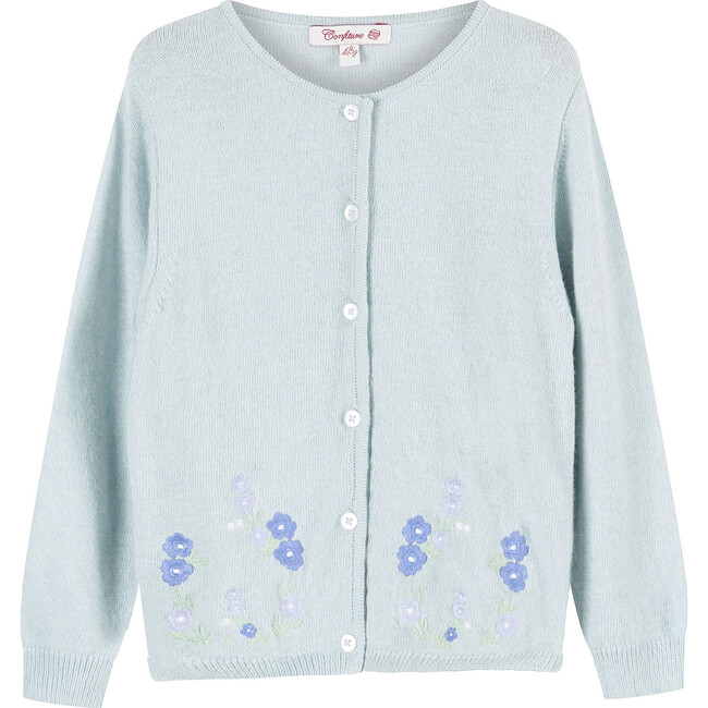 Emily Embroidered Cardigan, Sea Green