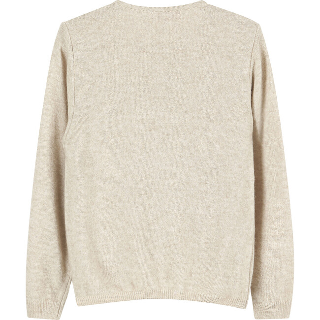 Emily Embroidered Cardigan, Oatmeal - Cardigans - 2