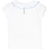 Isabella Embroidered Top, White and Blue - T-Shirts - 2