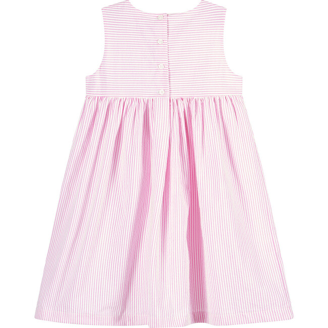 Jemima Striped Pinafore, Bright Pink Stripe - Dresses - 2