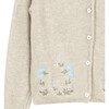 Emily Embroidered Cardigan, Oatmeal - Cardigans - 3