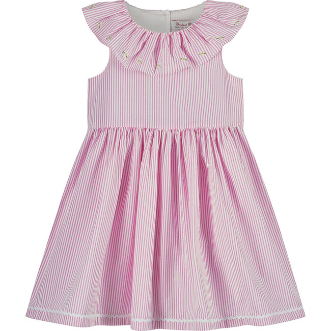 Clara Daisy Willow Dress, Pink Stripe - Dresses - 1