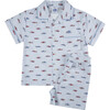 Sebastian Race Car Pajamas, Blue and Red - Pajamas - 1 - thumbnail