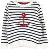 Stripy Anchor Sweater, Ecru and Navy Stripe - Sweaters - 1 - thumbnail